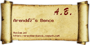 Arendás Bence névjegykártya